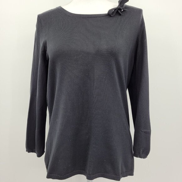 Ann Taylor Vintage Silk Blend Black Knit Sweater - Picture 1 of 6